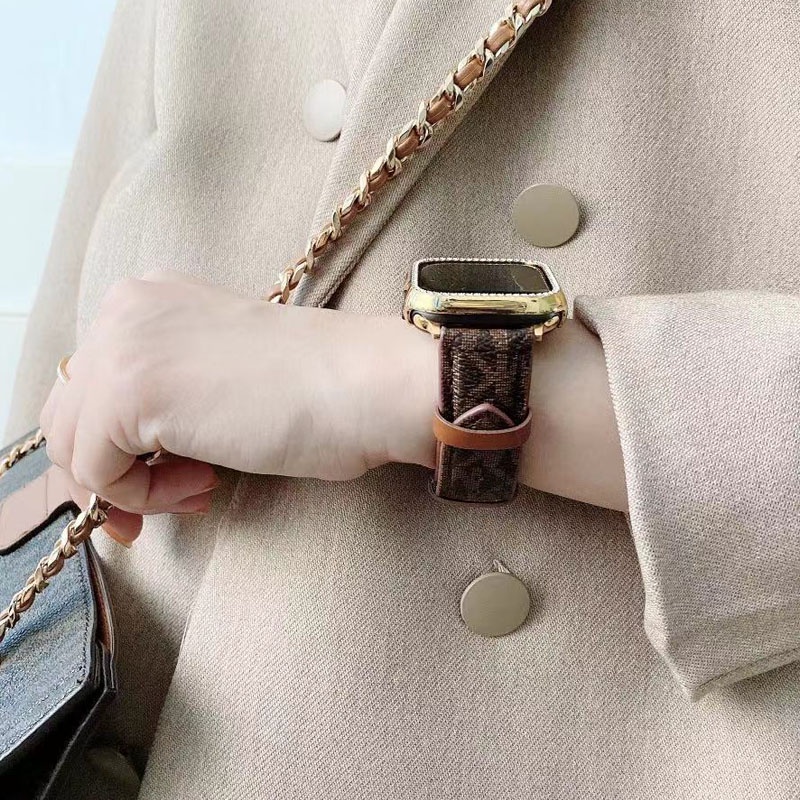 Dây đeo đồng hồ bằng da chất lượng cao nhiều màu sắc thích hợp cho Apple Watch 7 6 SE 5 4 3 2 1 iWatch