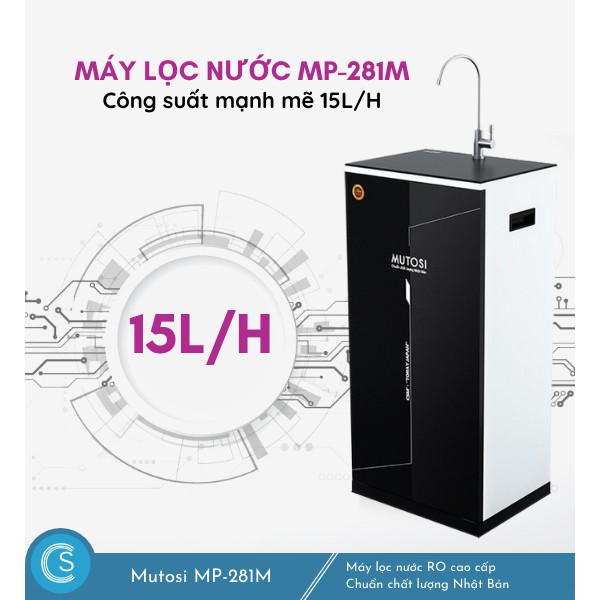 Máy lọc nước RO Mutosi MP-281M tủ đứng, 8 cấp lọc, công suất 15L/h - Hàng chính hãng