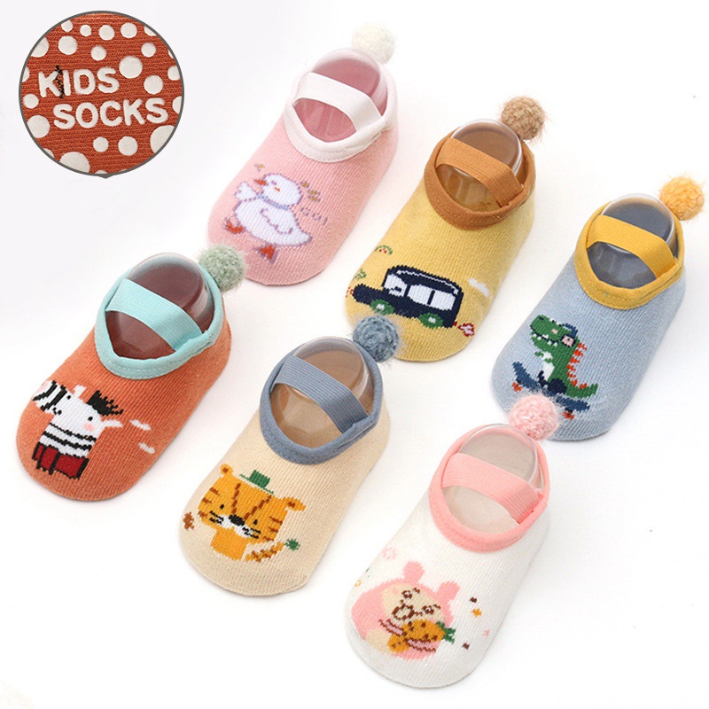 Vớ Cotton Mềm Chống Trượt Hình Khủng Long / Thỏ Dễ Thương Cho Bé 0-3 Tuổi