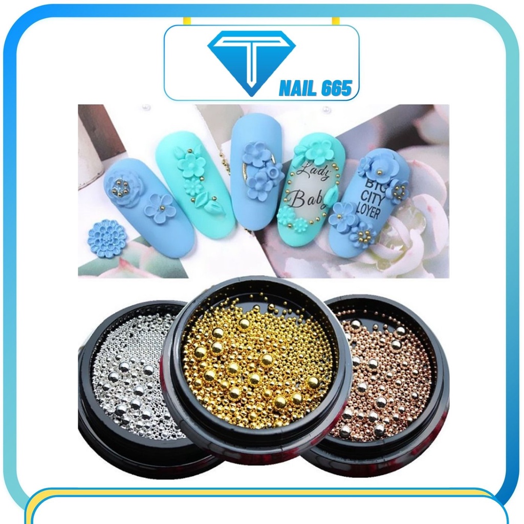 Bi nail , Phụ kiện bi trang trí móng nail cao cấp