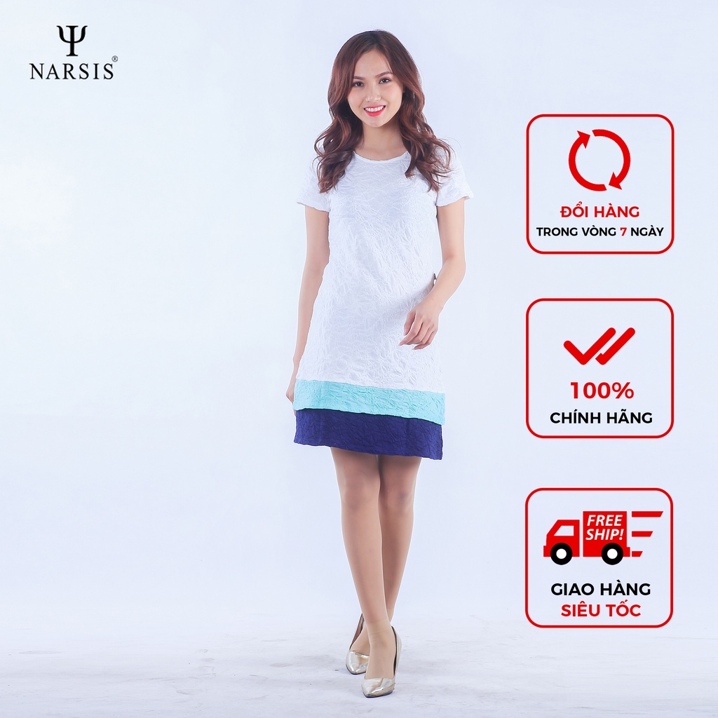 Váy kiểu nữ Narsis B7025 màu trắng phối