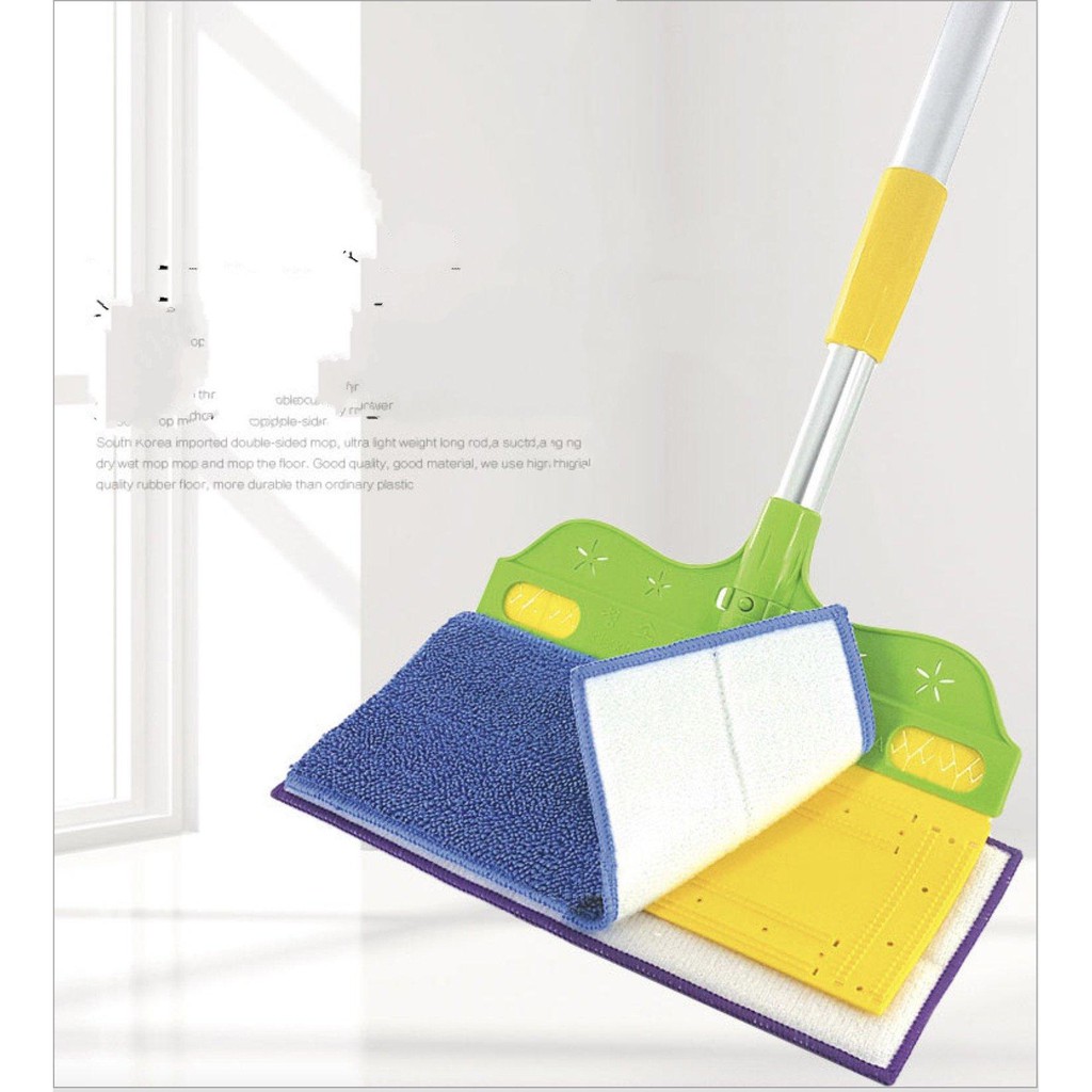 Cây lau nhà vệ sinh mọi bể mặt 2 mặt đa năng Korean double-sided mop - Home and Garden