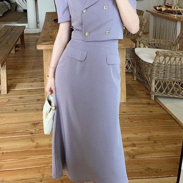 Chân Váy Đuôi Cá Lưng Cao Màu Tím Thời Trang Mùa Hè Mới Cho Nữ | BigBuy360 - bigbuy360.vn