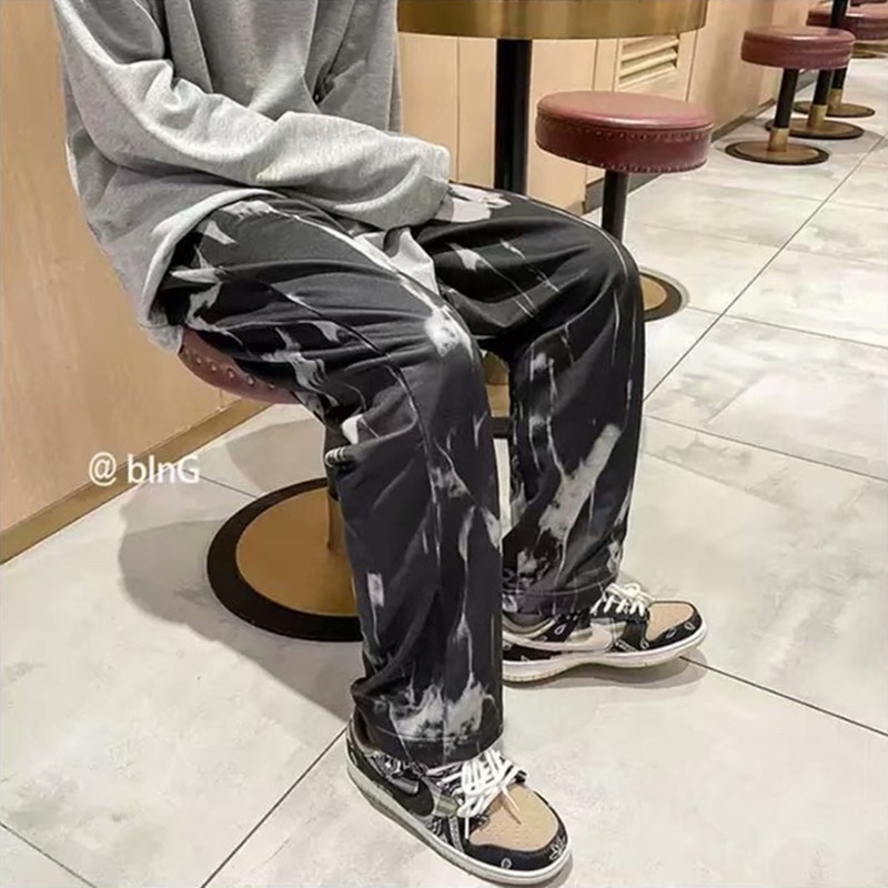 Quần ống rộng in họa tiết thời trang độc đáo phong cách Hàn Quốc cho nam