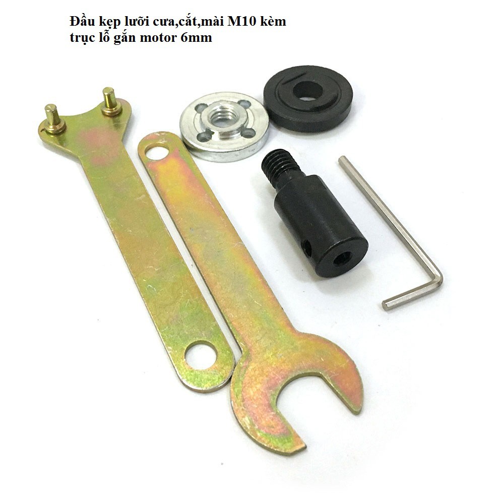 Bộ kẹp lưỡi cắt,cưa,mài M10 lỗ 6mm dùng cho motor