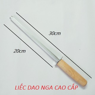 Cây mài dao, hàng nhập Nga cao cấp, lưỡi liếc có rãnh khía, tay cầm cán gỗ, dài 30cm