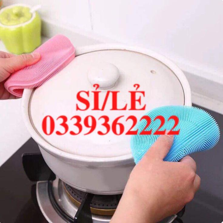 [ COCOLOVE ] Combo 5 miếng rửa chén bằng silicon dáng tròn nhiều màu sắc  HAIANHSHOP