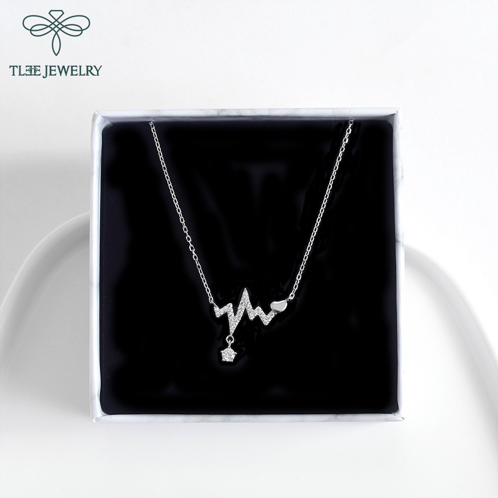 Dây chuyền bạc nữ TLEE  nhịp tim đính đá xinh xắn TleeJewelry D0118