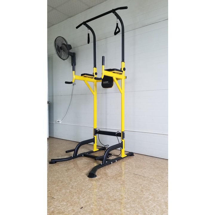 Bộ Xà Đơn Xà Kép Đa Năng EX30 Màu Vàng | Khung Tập Xà Có Chống Đẩy Và Dây Kéo Đàn Hồi