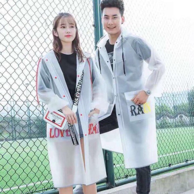 Áo mưa măng tô Hàn Quốc trong suốt thời trang tiện dụng chống nước tốt dùng cho nam và nữ - Chính Hãng