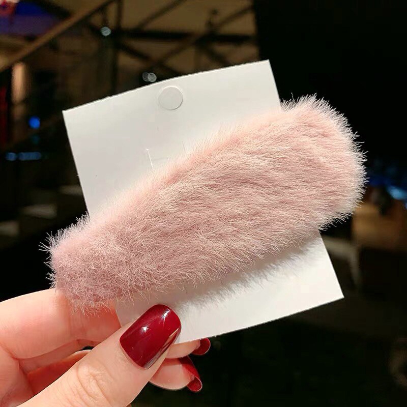 Kẹp Tóc Phối Lông Phong Cách Hàn Quốc Đáng Yêu Cho Nữ