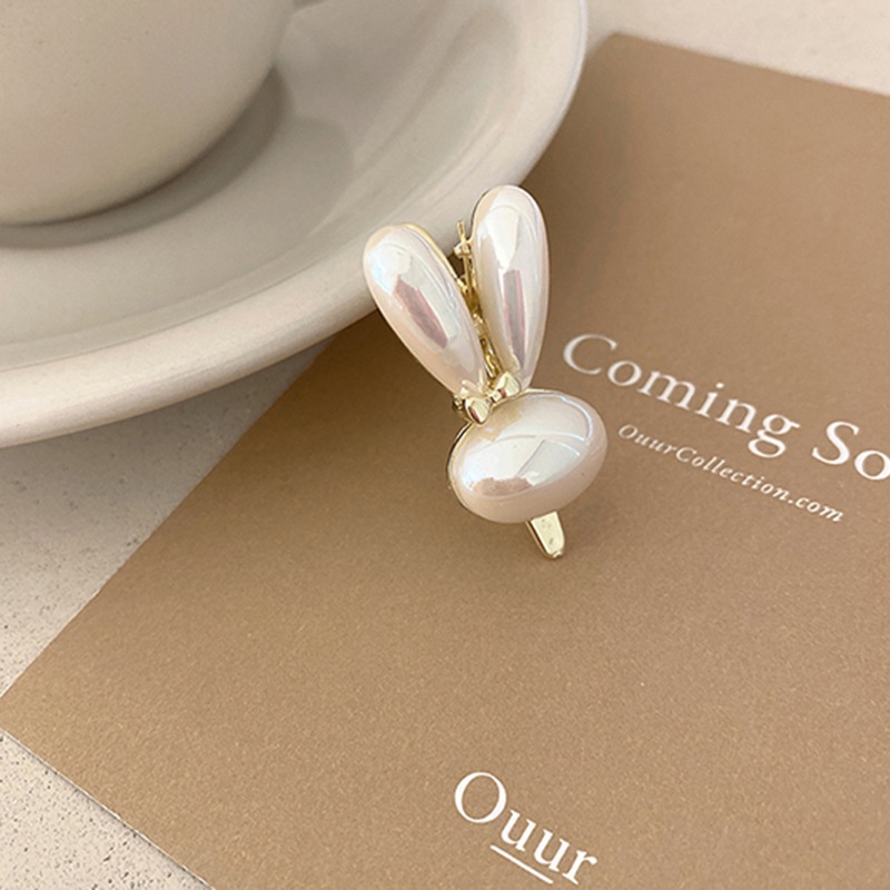 Kẹp Tóc Đính Ngọc Trai Hình Thỏ Xinh Xắn Dành Cho Nữ