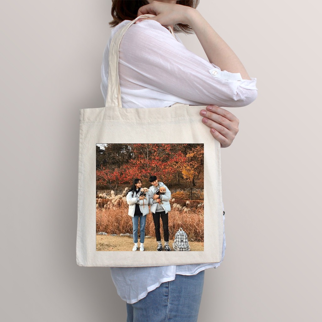 Túi Tote Vải In Hình Theo Yêu Cầu - Tote Bag khổ to Cực Ý Nghĩa Để Làm Quà Tặng