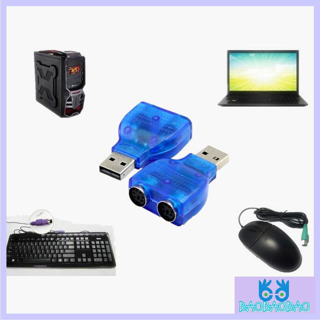 1 Bộ Chuyển Đổi Usb Male Sang Dual Ps2 Female Cho Bàn Phím