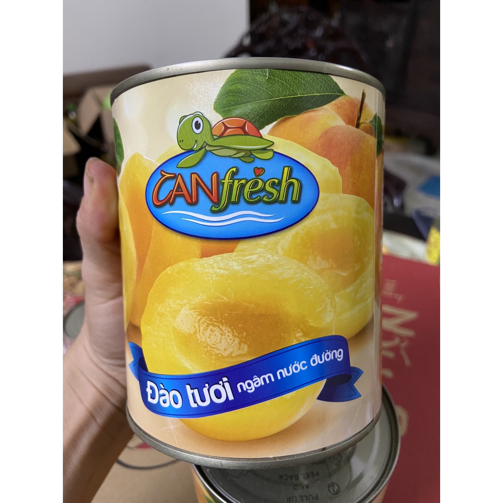 ĐÀO TƯƠI NGÂM NƯỚC ĐƯỜNG CANFRESH HALONG CANFOCO LON 820G