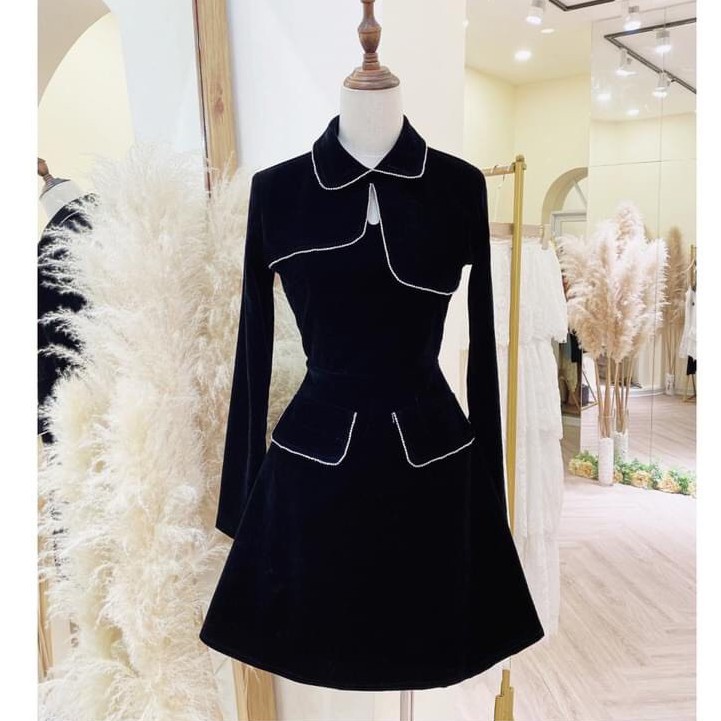 Đầm dự tiệc, đầm dạo phố cổ sen tròn phối túi tay dài siêu xinh - Hali Dress | BigBuy360 - bigbuy360.vn