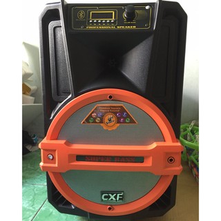 Loa bluetooth cxf bass 3 tấc có đèn tặng 2 micro ko dây.