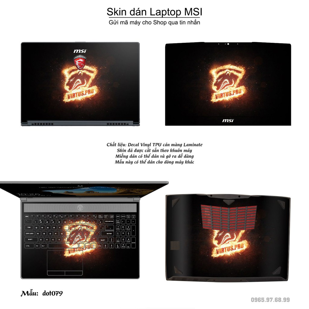 Skin dán Laptop MSI in hình Dota 2 nhiều mẫu 13 (inbox mã máy cho Shop)