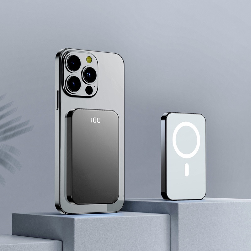 Bộ sạc dự phòng không dây 10000MAH khung kim loại từ tính 20W thích hợp cho iPhone12 13