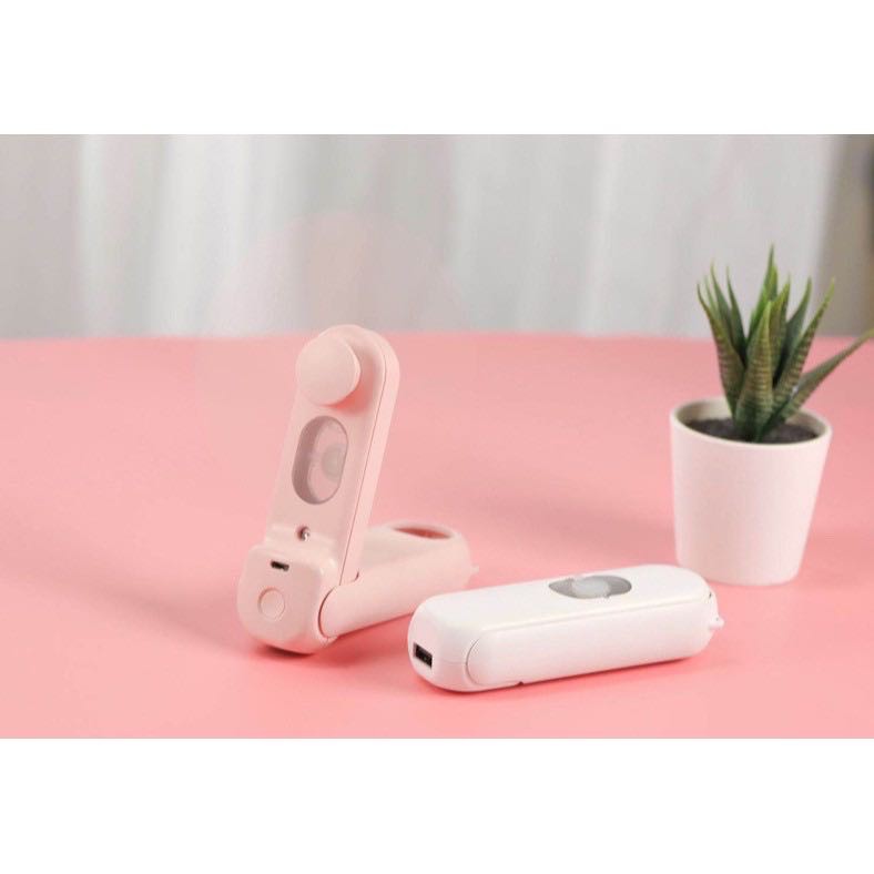 Sạc dự phòng,Quạt Mini Cầm Tay Sử Dụng Sạc USB Có Chế Độ Phun Sương Gấp Gọn Tiện Lợi