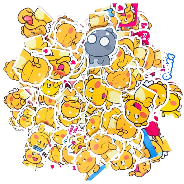 Sticker/ Hình dán Khủng Long Vàng (combo 10-50 stickers, randoms)