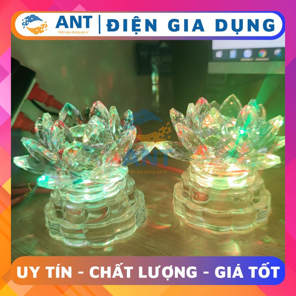 Đèn thờ hoa sen, đèn thờ pha lê đổi màu - PL40