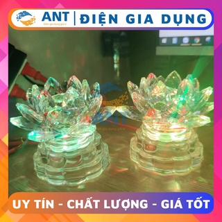 Đèn thờ hoa sen, đèn thờ pha lê đổi màu - PL40
