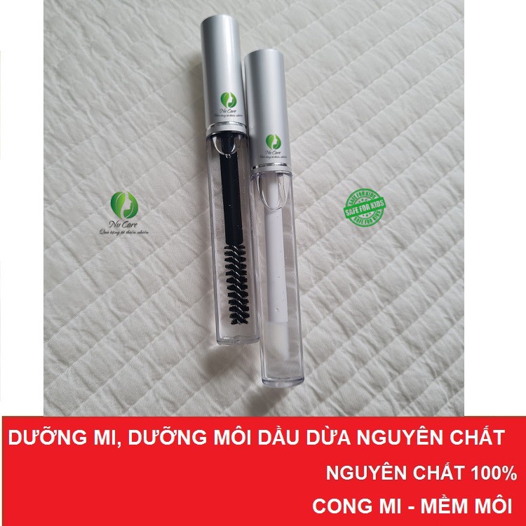 Ống Mascara, Lip Môi, Dầu Dừa Nguyên Chất dưỡng mi cong vút, dưỡng môi mềm mại, an toàn cho bé NuCare