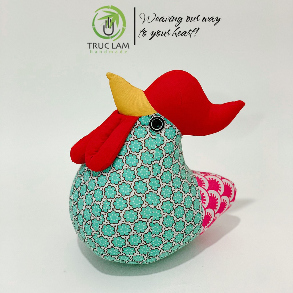 Đồ Chơi Cho Bé Thú Nhồi Bông Hình Con Gà Đuôi Nhọn Vải Hoa Bông Gòn Cao Cấp – Trúc Lâm Handmade