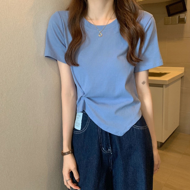 NRVP Áo Thun Cổ Tròn Tay Ngắn Thời Trang Mùa Hè Phong Cách Hàn Quốc Cho Nữ 2022