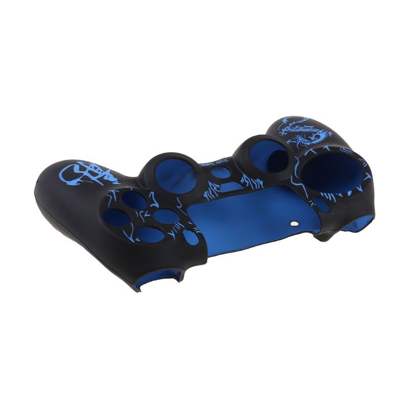 Bộ Vỏ Bọc Tay Cầm Chơi Game Ps4 + 2 Nút Bấm Bằng Silicone Hình Rồng Trung Hoa