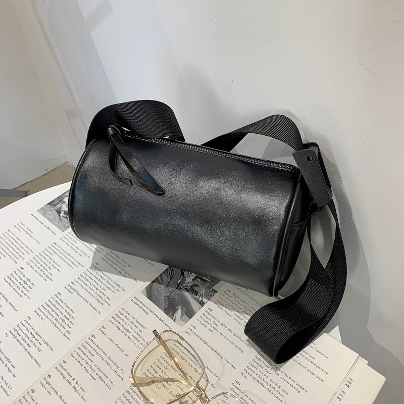 Túi Đeo Vai Hình Trụ Chất Liệu Da Mềm Phong Cách hip hop Thời Trang Mùa Xuân 2022 Cho Nam Và Nữ