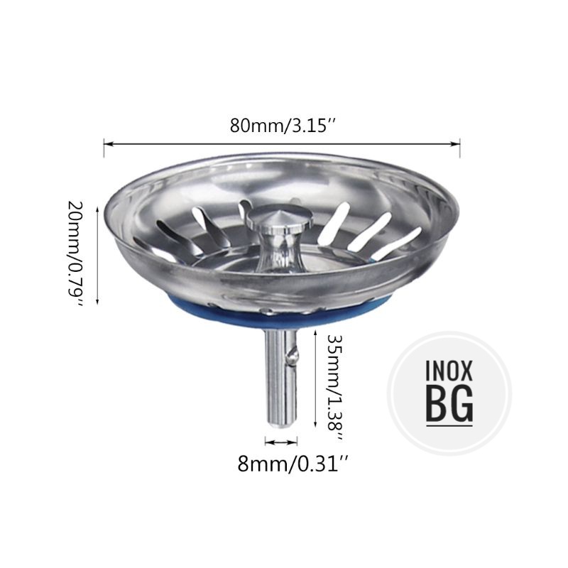 Nắp Chặn Rác Bồn Rửa Chén Đường Kính 80mm