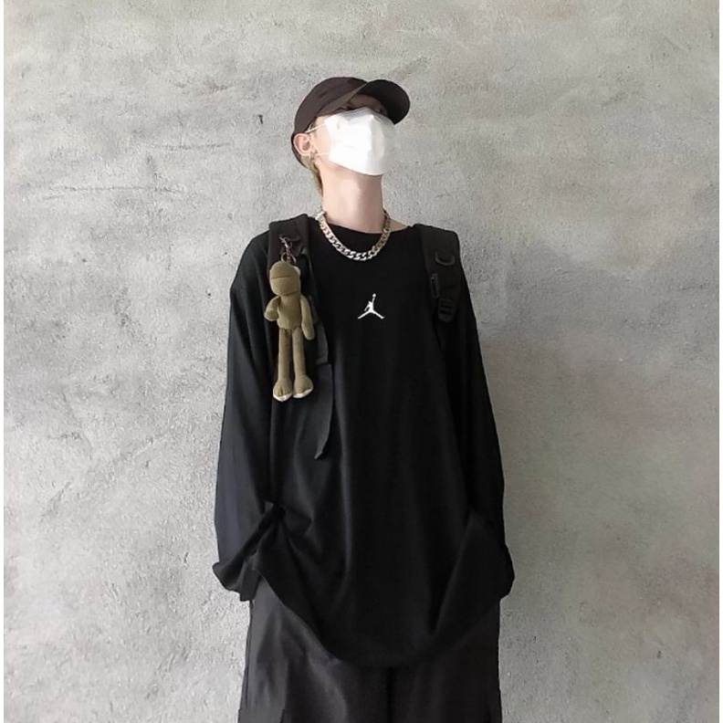 Áo dài tay in hình basic 100% cotton mềm mịn unisex ulzzang - ẢNH THẬT
