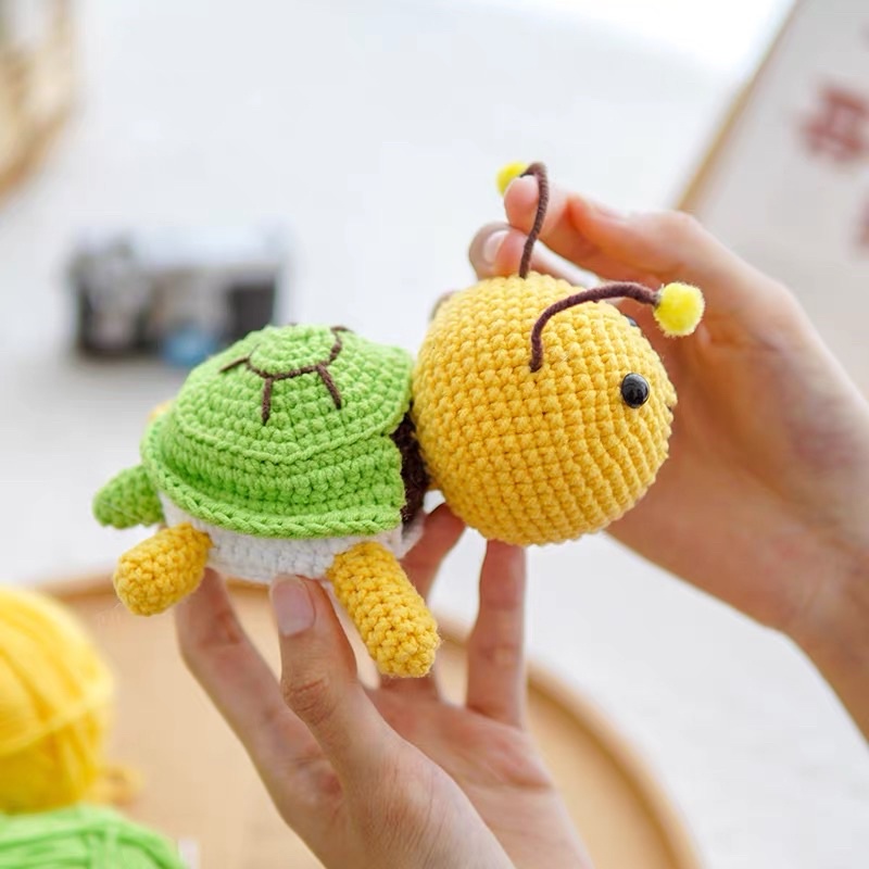 DIY Gói Nguyên Liệu Móc Len Con Ong Rùa Ngộ Nghĩnh 🐝 rùa 🐢 - Quà Tặng Handmade Tự Làm Ý Nghĩa