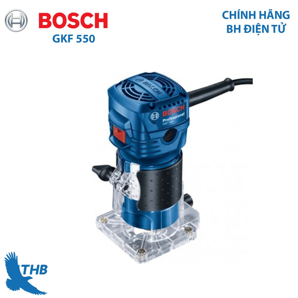 Máy phay gỗ Bosch GKF 550 cầm tay, công suất 550W bảo hành điện tử 6 tháng chính hãng