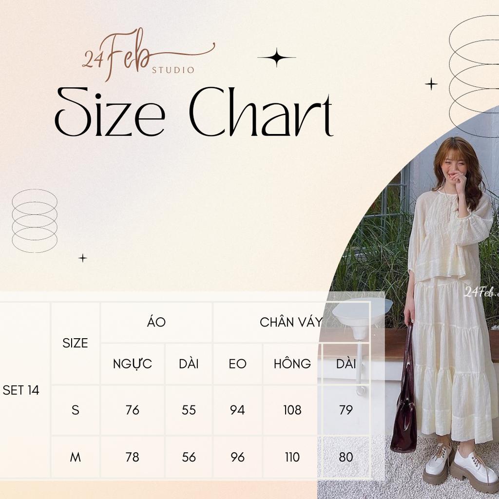 Set áo babydoll voan li ngực kèm chân váy dài phong cách Hàn Quốc new 2023