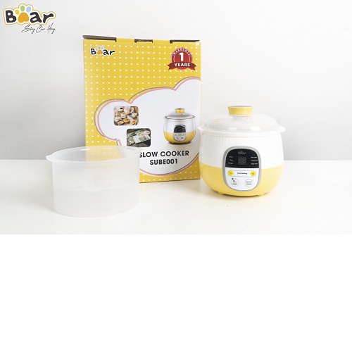 Nồi Nấu Cháo Chưng Yến Bear 0,8L NINH- HẦM- HẤP Đa Năng Giữ Trọn Chất Dinh Dưỡng Với Nguyên Lý Cách Thủy Sube001