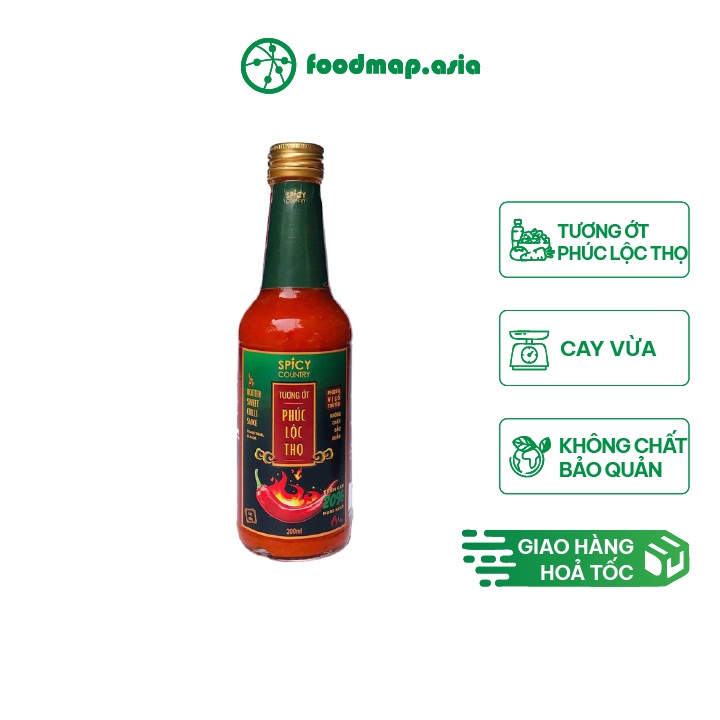 Tương Ớt Sạch Phúc Lộc Thọ Vị Cay Vừa - Chai Thủy Tinh - FoodMap