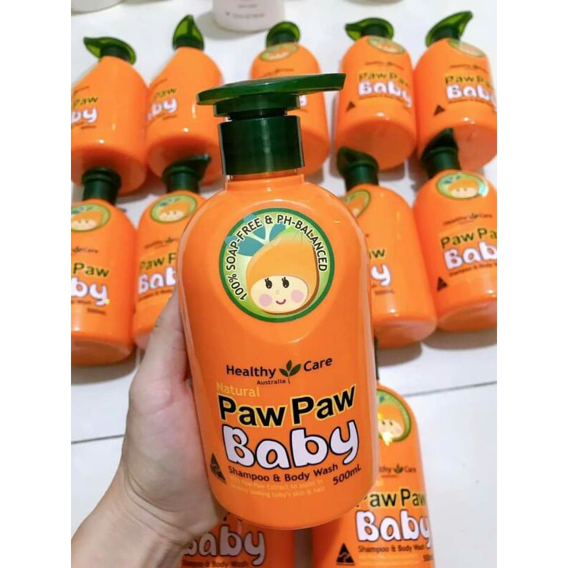 Sữa tắm gội cho bé --- Healthy Care All Natural Paw Paw Baby 500ml Úc