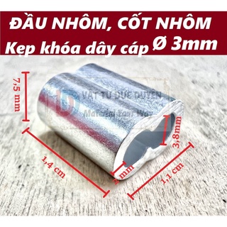 Đầu nhôm cốt nhôm khóa dây cáp Ø [ 3mm ]
