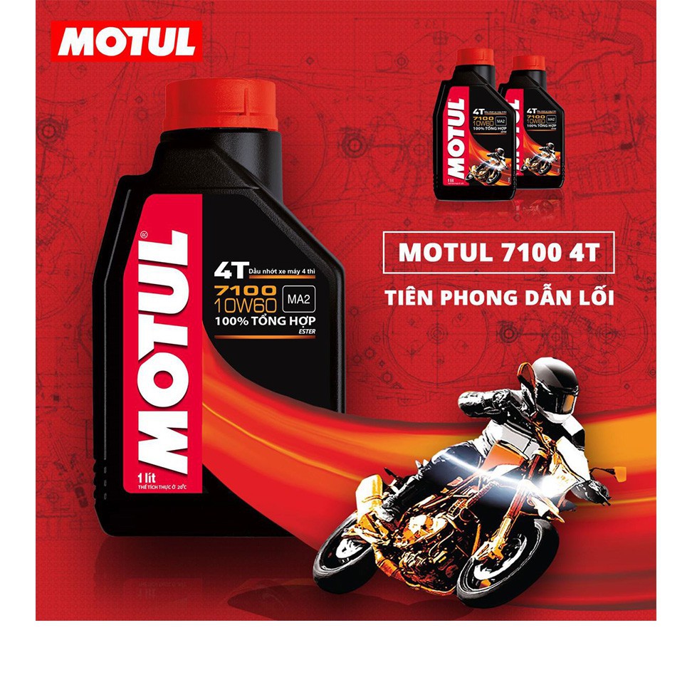 Nhớt Motul 7100 10W40 Tem 3 Lớp Nhập Khẩu Pháp Cho Xe Côn Tay Cao Cấp