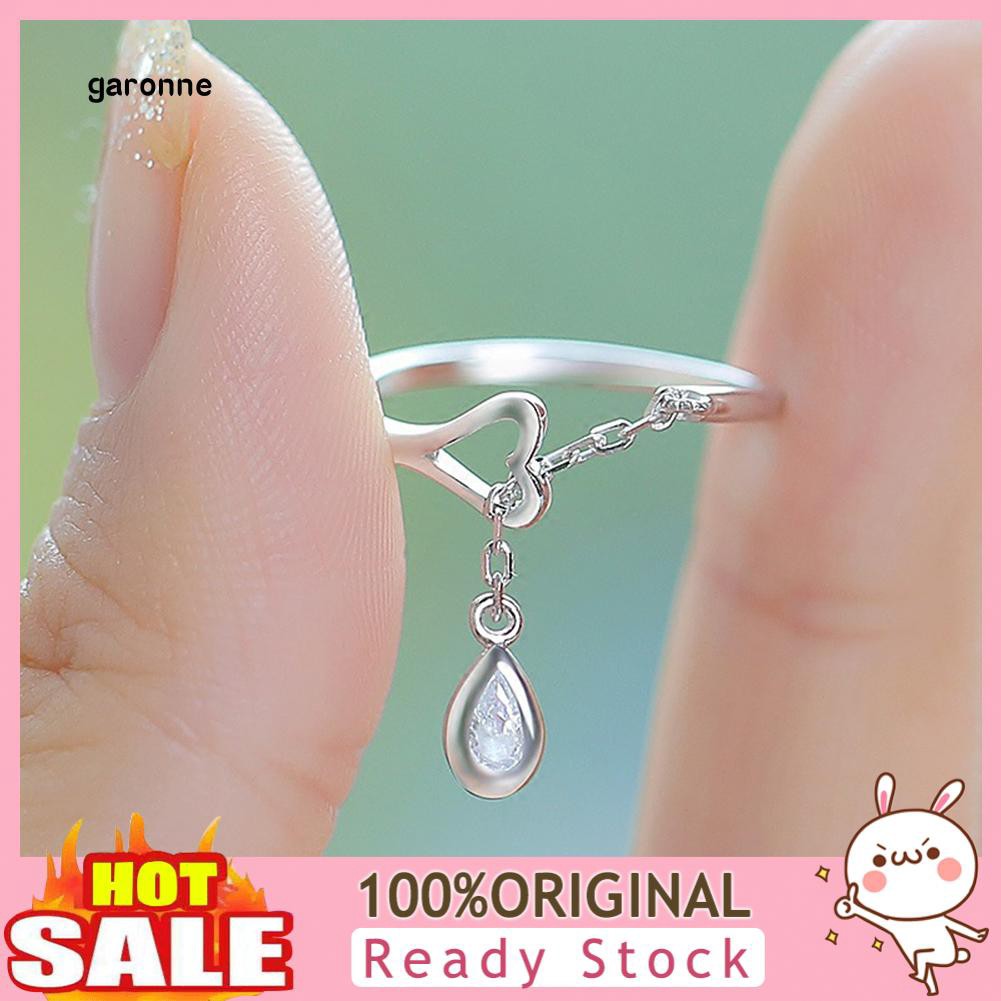 Nhẫn đính đá hình giọt nước phong cách thanh lịch dành cho nữ