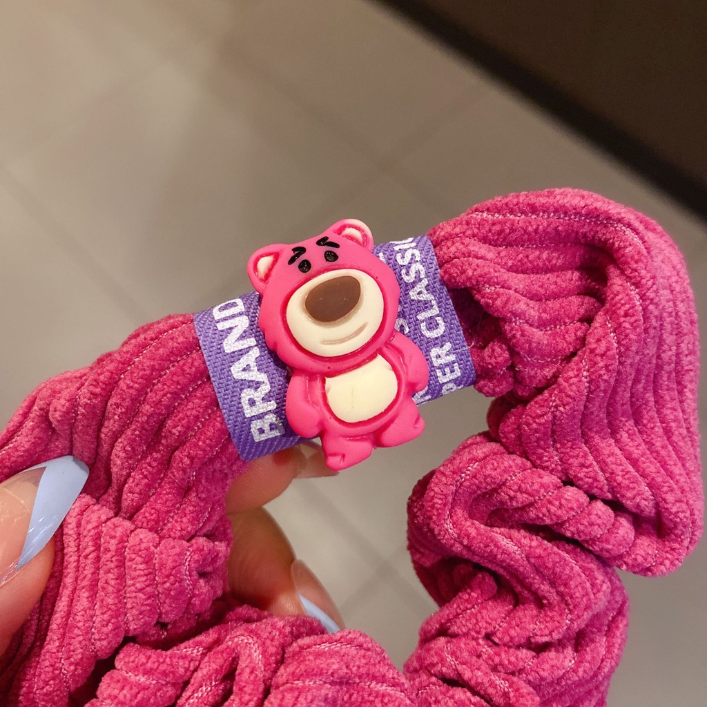 Dây cột tóc, buộc tóc màu hồng hình gấu SD206 dễ thương xinh đẹp phong cách Hàn Quốc làm phụ kiện tóc thời trang cho nữ