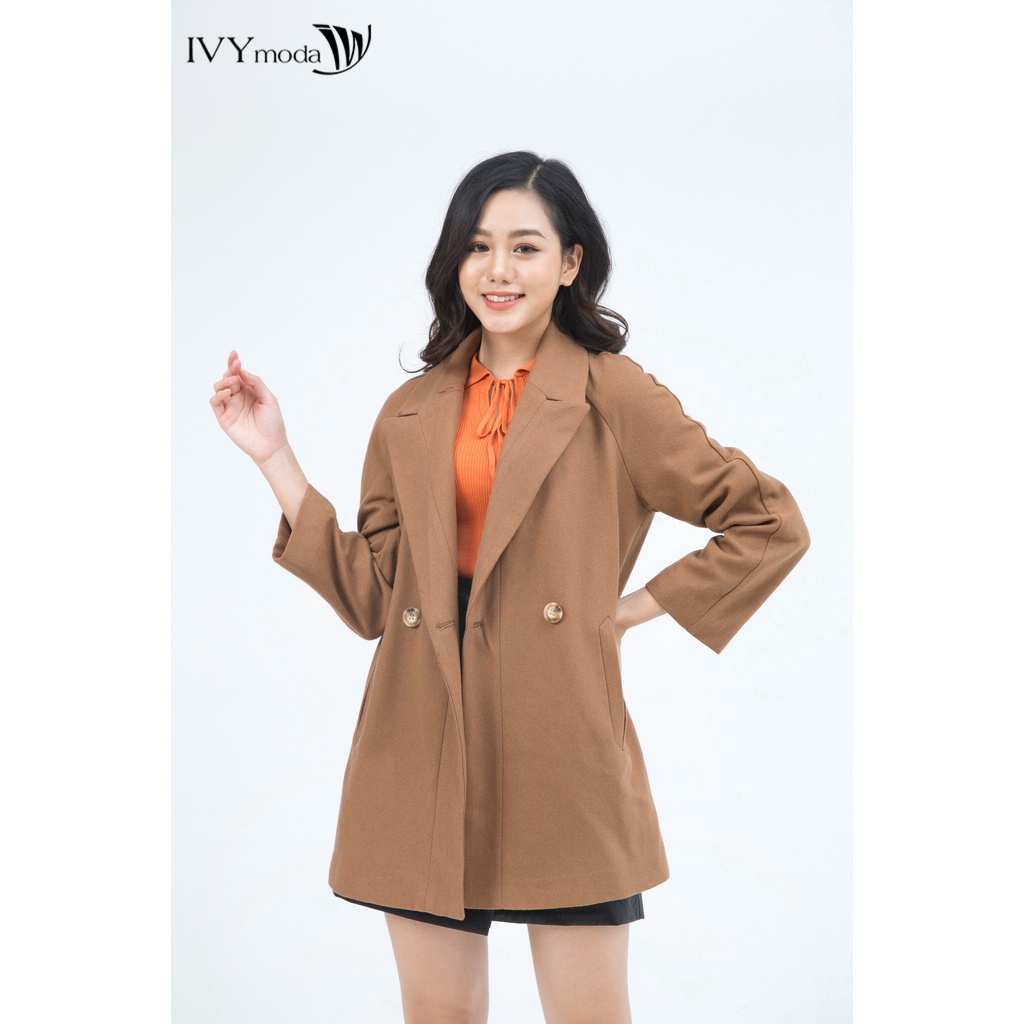 [NHẬP WABRTL5 GIẢM 10% TỐI ĐA 50K ĐH 250K ]Áo khoác nữ cổ 2 ve IVY moda MS 71B7715