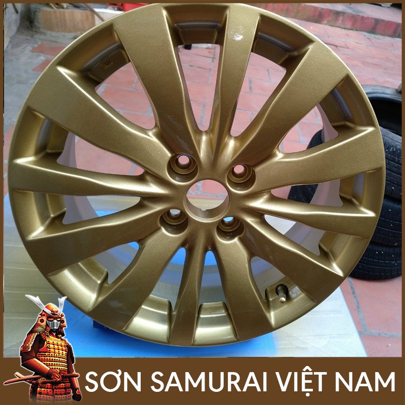 Màu Vàng Ánh Kim 1123 Sơn Samurai - Combo Sơn Mâm Oto