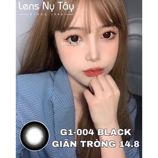 HÀN QUỐC - G1-004 BLACK LENS *Đen Giãn To* [Có Độ Cận/Độ Lệch]