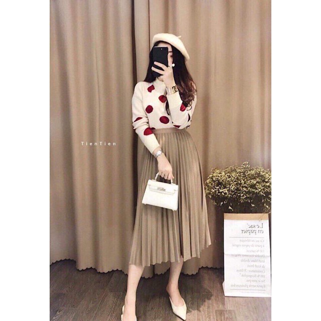 Chân váy midi xếp ly,Váy dáng dài thời trang công sở dự tiệc dạ hội mẫu mới | BigBuy360 - bigbuy360.vn
