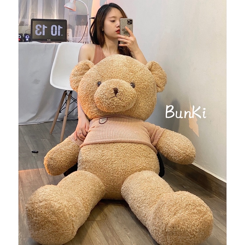 GẤU BÔNG TEDDY BOBBY BROWN 140CM BE VÀNG CAO CẤP BUNKI