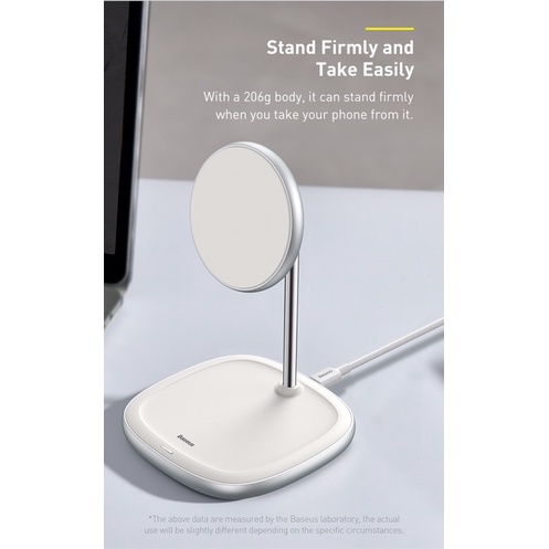 ✅Ship hoả tốc - Đế giữ điện thoại tích hợp sạc nhanh không dây Baseus 15W Swan Magnetic cho iPhone 12